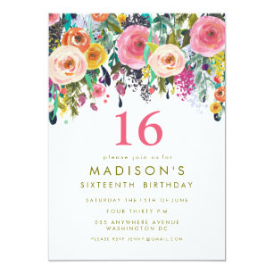girls sweet 16 invitations zazzle