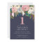 Painted Floral Girls 1st Birthday Invite