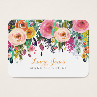 Painted Floral Make Up Artist Appointment Cards