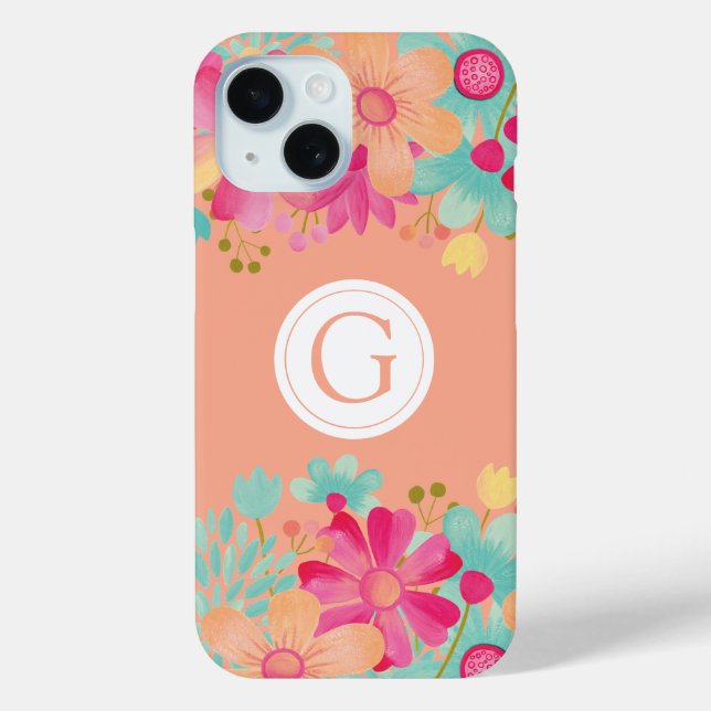 Painted Floral Monogram Customized Cover (Back)
