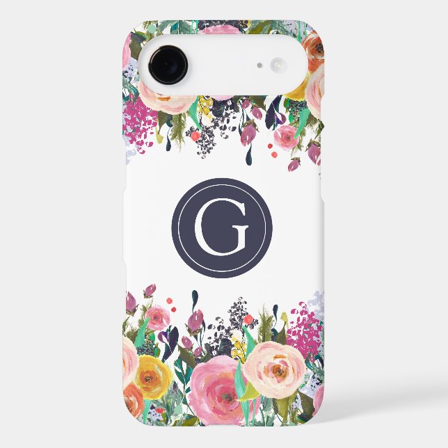 Painted Floral Monogram iPhone 7 Case (Back)