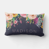 Painted Floral Personalized Girls Cushion (Back)