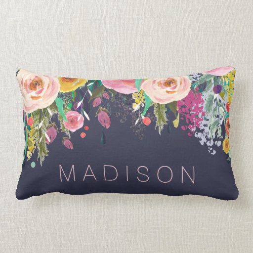 Painted Floral Personalized Girls Cushion