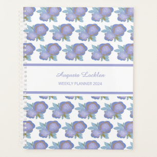 Painted Floral Purple Pattern Weekly Planner
