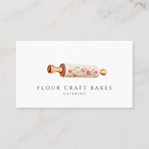 Painted Floral Rolling Pin Business Card