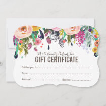 Painted Floral Salon Gift Certificate Template