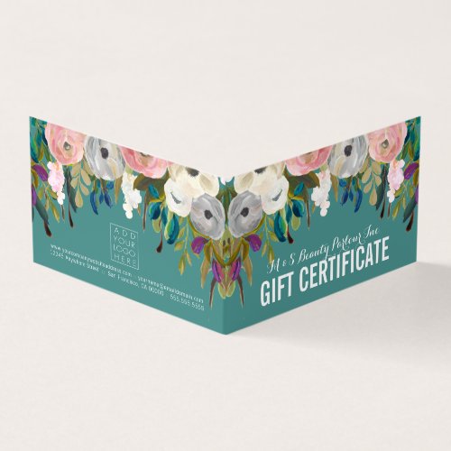 Painted Floral Store Gift Certificate Template
