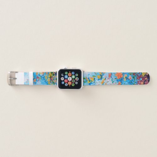 painted floral watch band