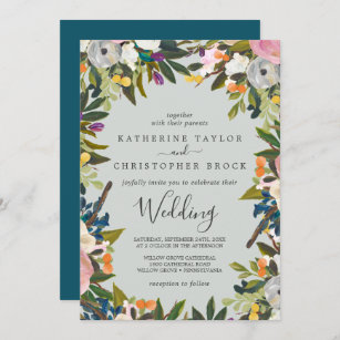 Floral Color Acrylic Wedding Invitation - Wedding Invitation – All That  Glitters Invitations