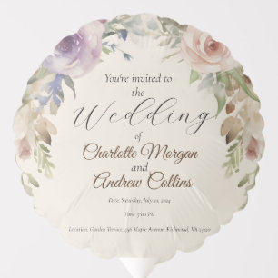 Painted floral wedding invitation balloon