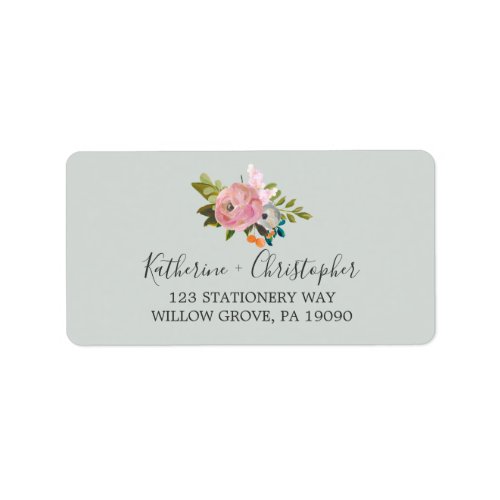 Painted Floral Wedding RSVP Address Labels