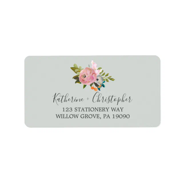 Painted Floral Wedding RSVP Address Labels Zazzle
