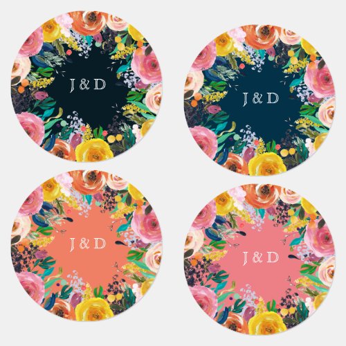 Painted Floral Wreath Initials Custom Fashion Kids Labels