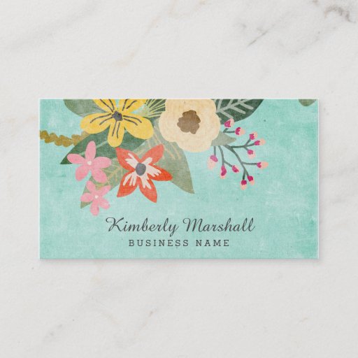 Customizable Painted Florals Business Card