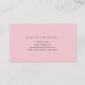Painted Florals Business Card / Pink & Gray (Back)