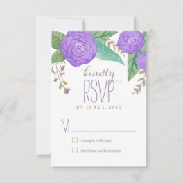 Painted Florals Wedding Response / RSVP Cards