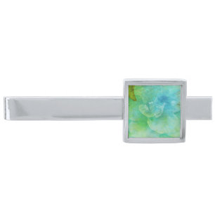 Painted Flower by Shirley Taylor Silver Finish Tie Clip