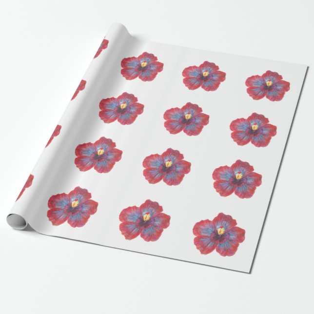 Painted flower Matte Wrapping Paper, 30 in x 6 ft Wrapping Paper (Unrolled)