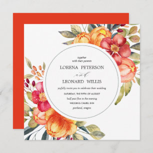 Painted Flower Modern ELEGANT Rustic Invitation