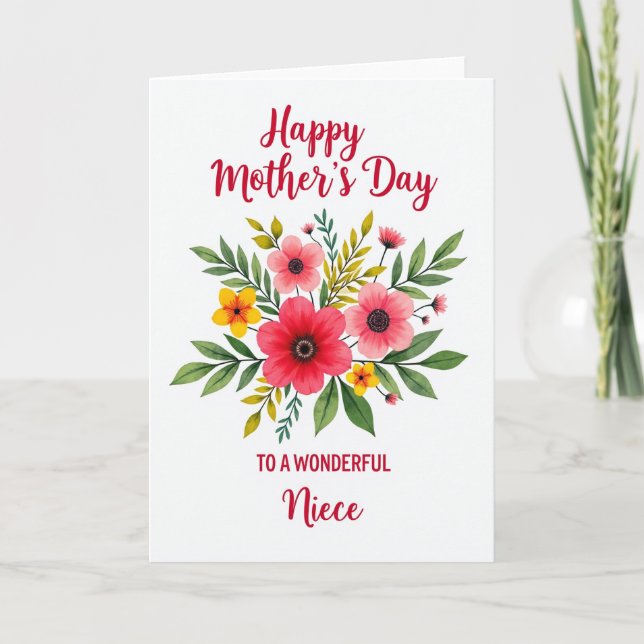 Painted Flower Mothers Card (Front)