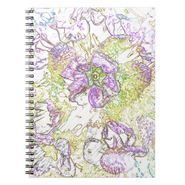 painted flower pattern notebook (Front)
