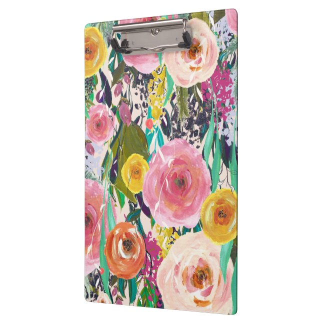 Painted Flowers Ladies Gift Clipboard (Left)