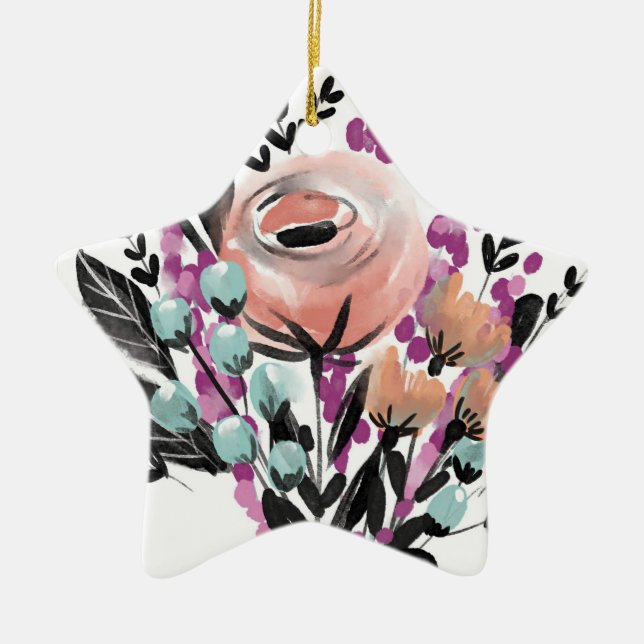 Painted Flowers Ornament (Front)