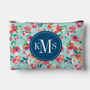 Painted Flowers Pattern Accessory Pouch