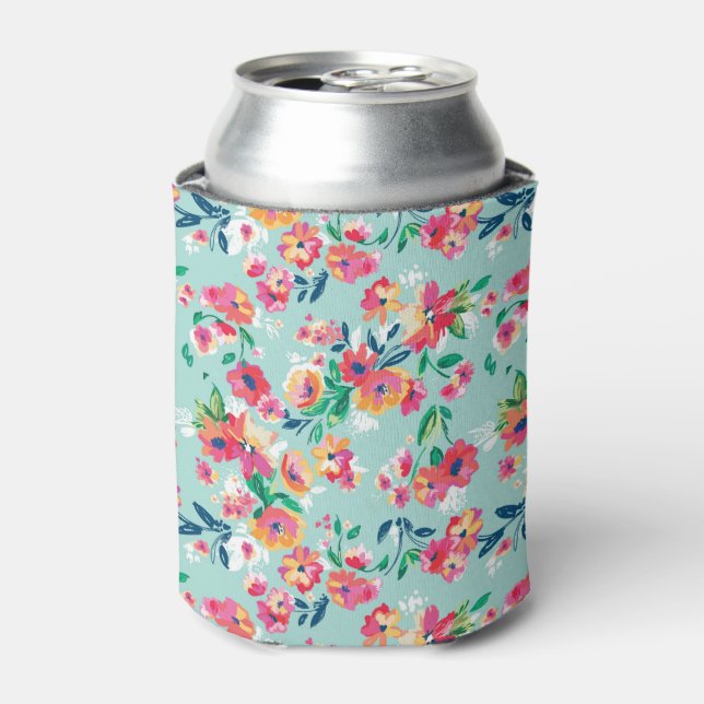 Painted Flowers Pattern Can Cooler (Can Front)