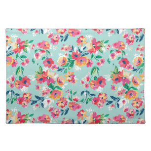 Painted Flowers Pattern Cloth Placemat