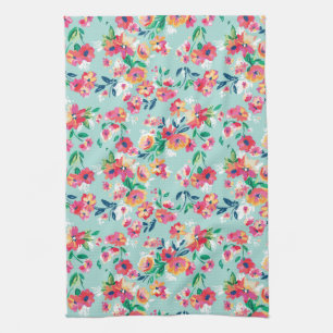 Painted Flowers Pattern Kitchen Towel