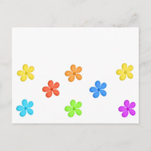 Painted Flowers Postcard