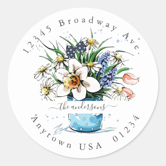 Painted Flowers; Return Address Envelope Seal (Front)