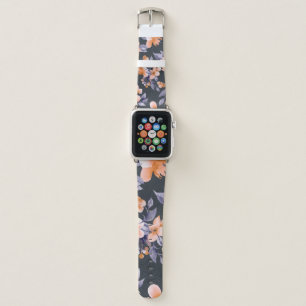 Painted Flowers Seamless Background Apple Watch Band
