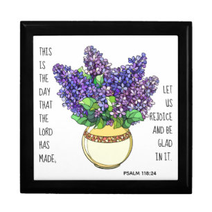 Painted flowers, verse from Psalm 118:24 Keepsake Gift Box