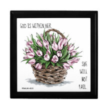 Painted flowers, w verse from Psalm 46:5 Keepsake