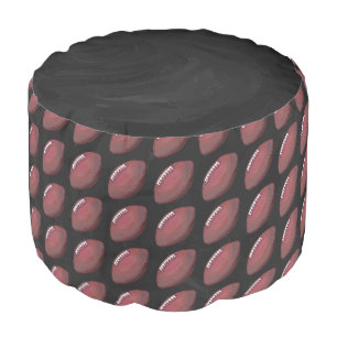 Painted Football Pattern Pouf