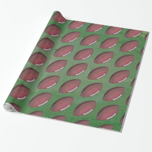 Painted Football Pattern Wrapping Paper