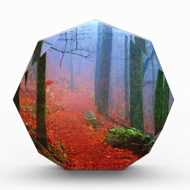 Painted Forest Autumn Blue Fog Acrylic Award (Front)