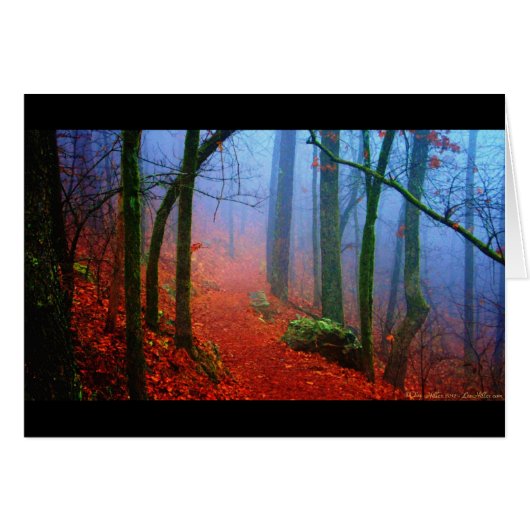 Painted Forest Autumn Blue Fog Cards (Front Horizontal)