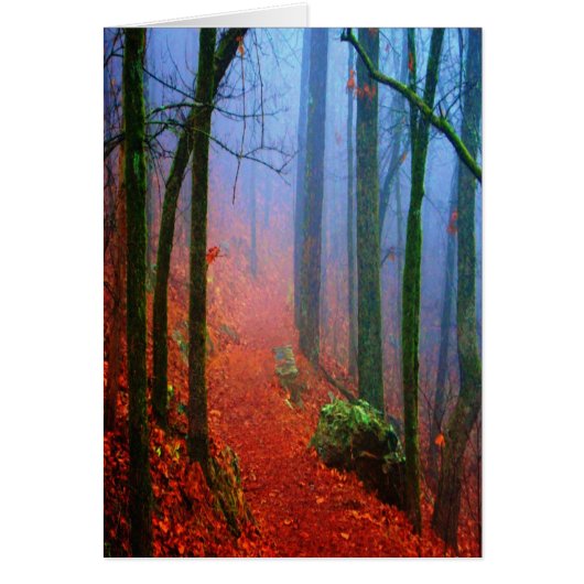 Painted Forest Autumn Blue Fog Cards (Front)