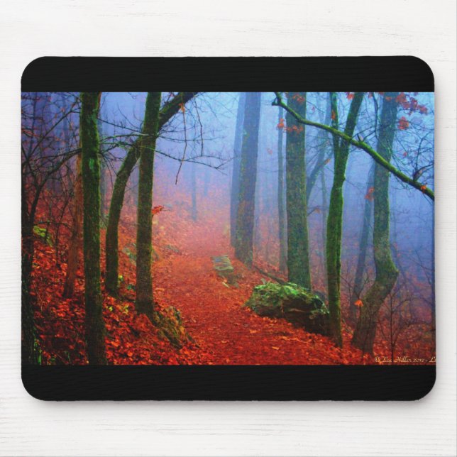 Painted Forest Autumn Blue Fog Mouse Pad (Front)