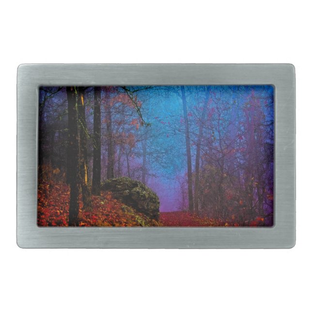 Painted Forest Autumn Purple Fog Belt Buckle (Front)