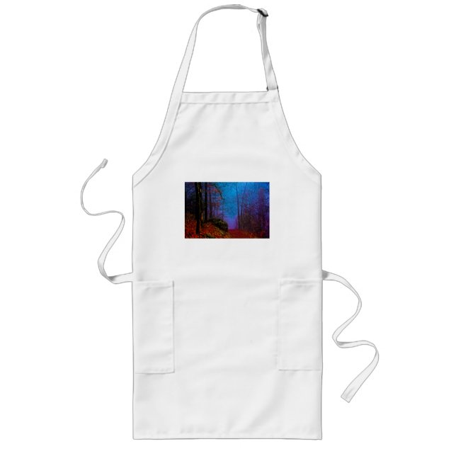 Painted Forest Autumn Purple Fog Long Apron (Front)