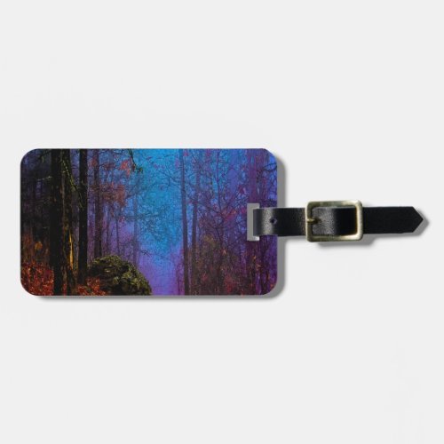 Painted Forest Autumn Purple Fog Luggage Tag