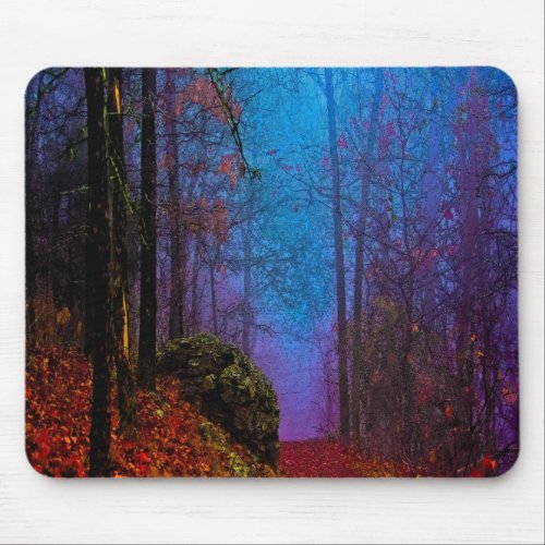 Painted Forest Autumn Purple Fog Mouse Pad