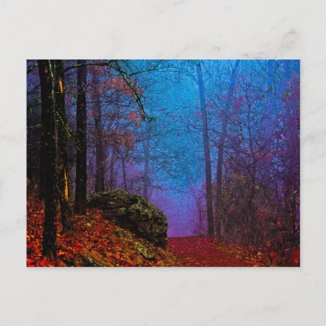 Painted Forest Autumn Purple Fog Postcard (Front)