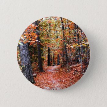 Painted Forest Autumn Trail Watercolor Gifts Pinback Button by leehillerloveadvice at Zazzle