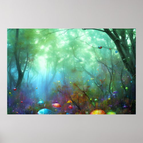 Painted Forest Colorful Wall Art Print