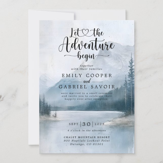 Painted Forest Mountain Wedding Reception Invitation (Front)